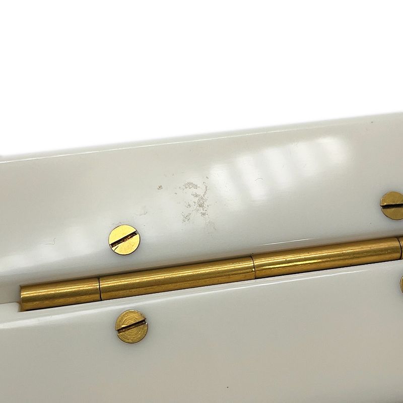 Gucci Shoulder Bag Cat Plastic Line Stone Faux Pearl White