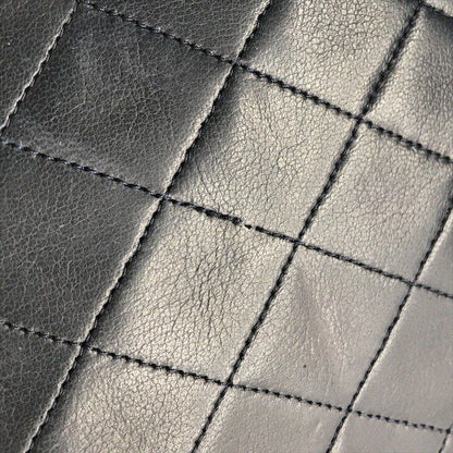 Chanel CC Logo Quilted Push Lock Lambskin Chain Shoulder Bag Navy