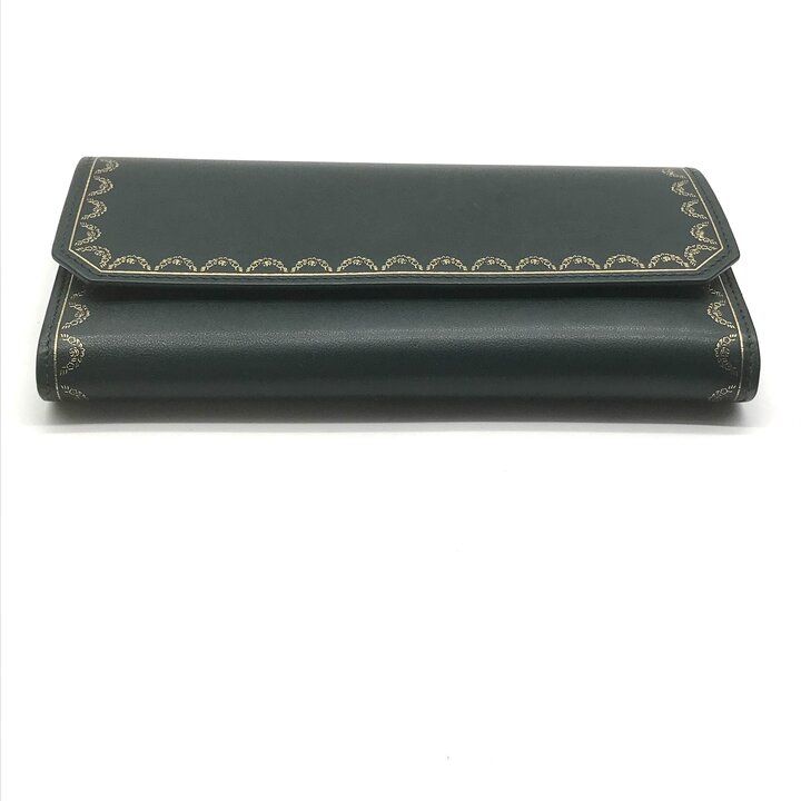 Cartier Garland de International Leather Wallet Green