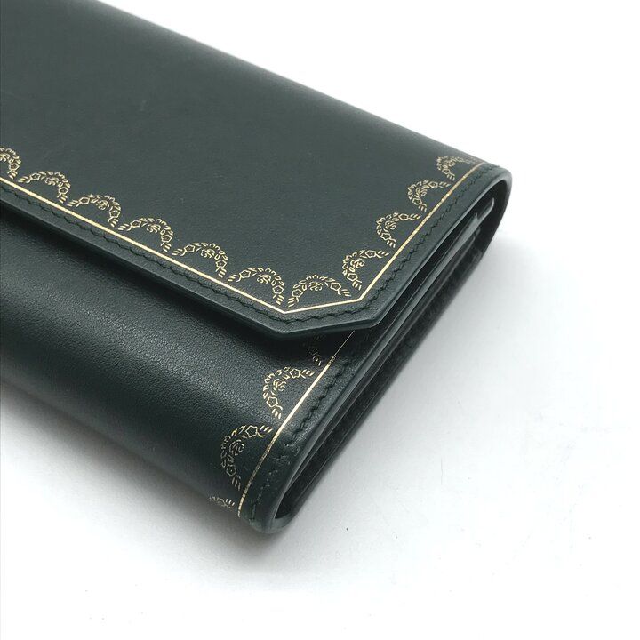 Cartier Garland de International Leather Wallet Green
