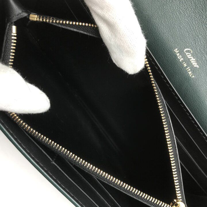 Cartier Garland de International Leather Wallet Green