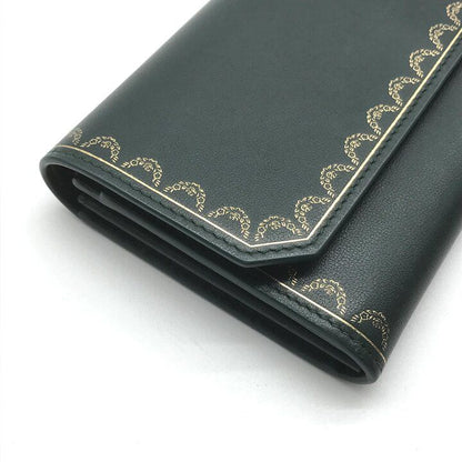 Cartier Garland de International Leather Wallet Green