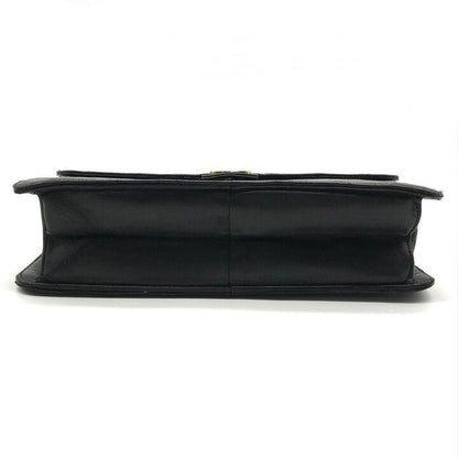Chanel CC Logo Push Lock Quilted Leather Chain Shoulder Bag Black