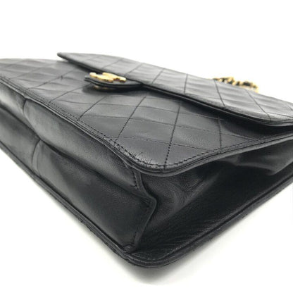 Chanel CC Logo Push Lock Quilted Leather Chain Shoulder Bag Black