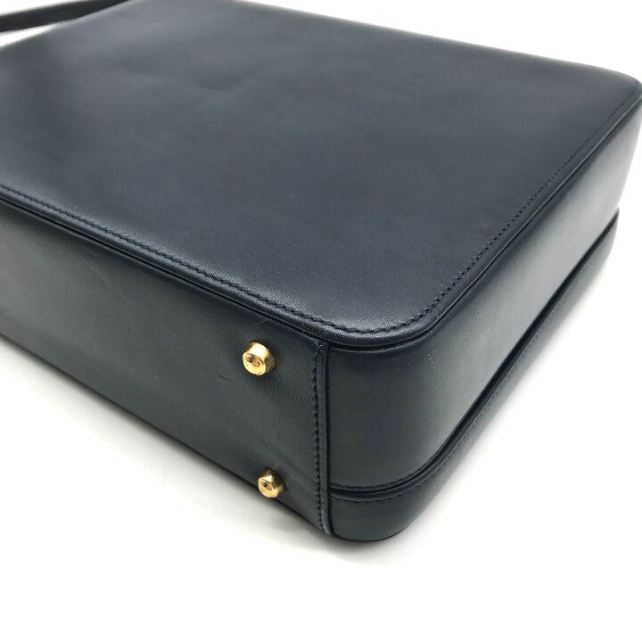 Gucci Vintage Leather 2-Way Hand Shoulder Vanity Navy Purse