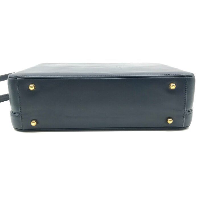 Gucci Vintage Leather 2-Way Hand Shoulder Vanity Navy Purse