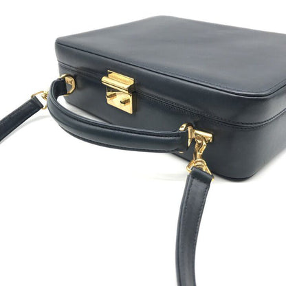 Gucci Vintage Leather 2-Way Hand Shoulder Vanity Navy Purse