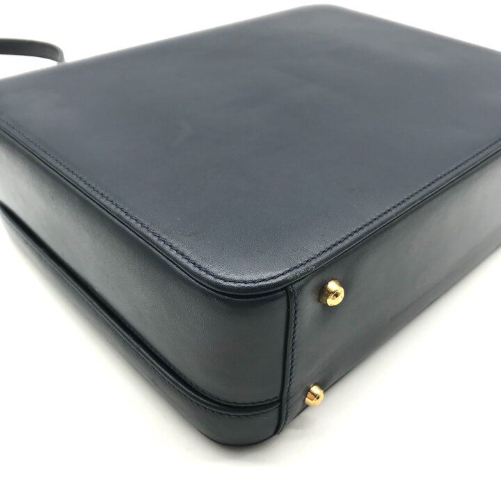 Gucci Vintage Leather 2-Way Hand Shoulder Vanity Navy Purse