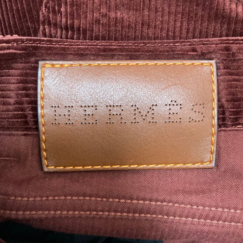 Hermes Corduroy Pants 40 Red Brown