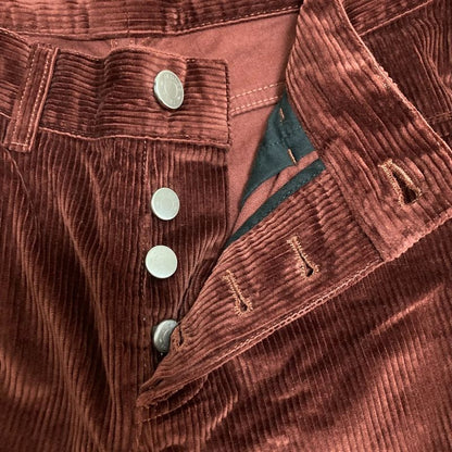 Hermes Corduroy Pants 40 Red Brown