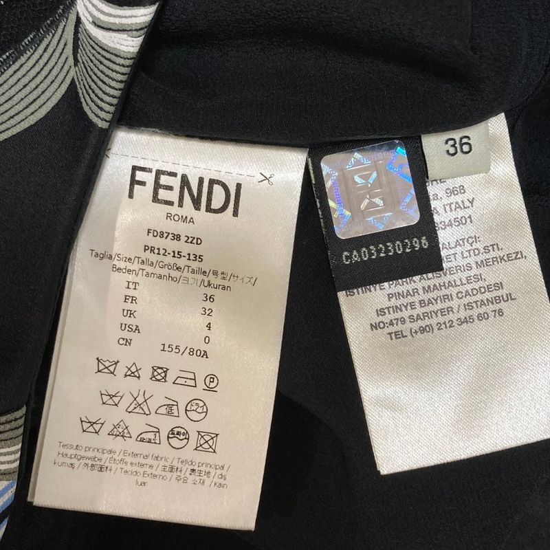 Fendi Sleeveless Dress Black Multicolor