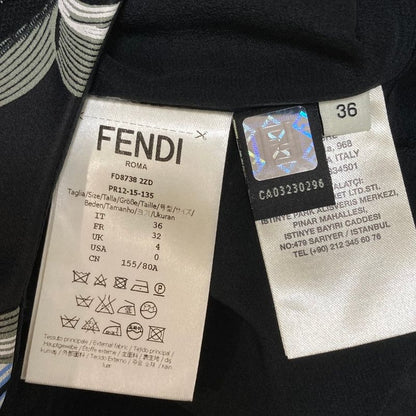 Fendi Sleeveless Dress Black Multicolor