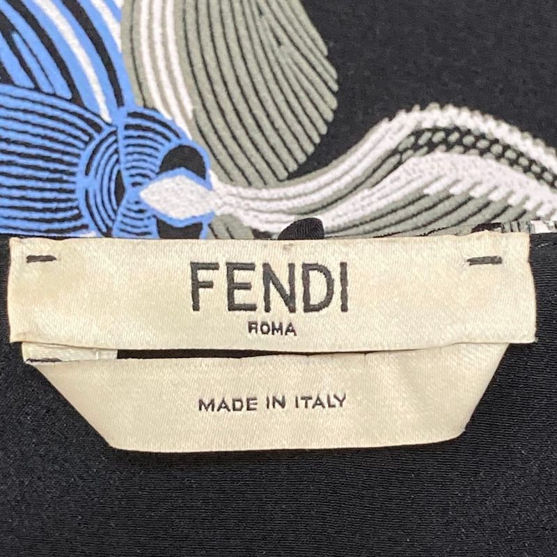 Fendi Sleeveless Dress Black Multicolor