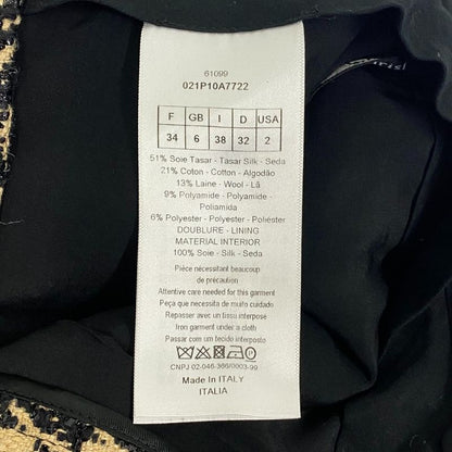 Dior Houndstooth Tweed Shorts 34 Black Beige Pants