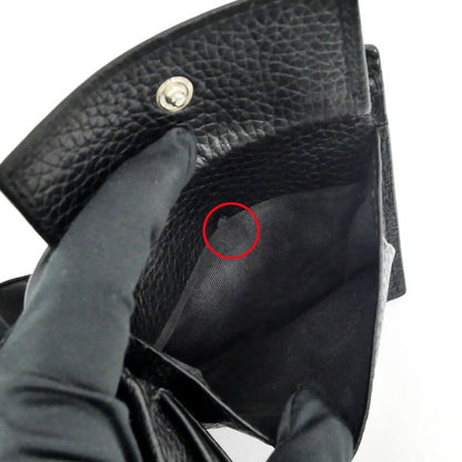 Gucci Bifold Wallet Black Silver Leather