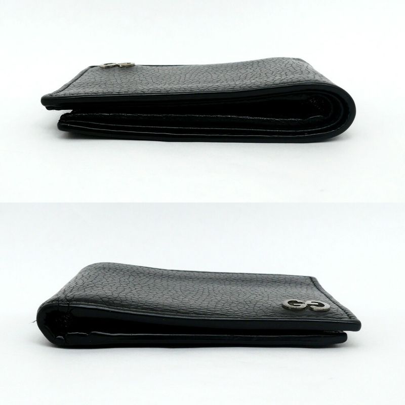 Gucci Bifold Wallet Black Silver Leather