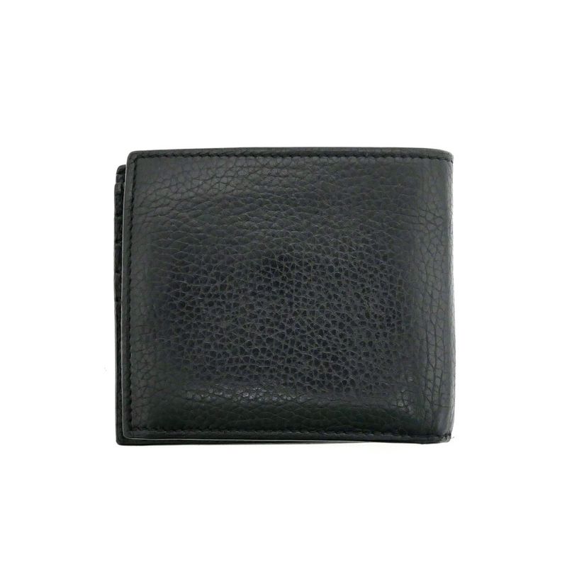 Gucci Bifold Wallet Black Silver Leather