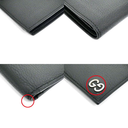 Gucci Bifold Wallet Black Silver Leather