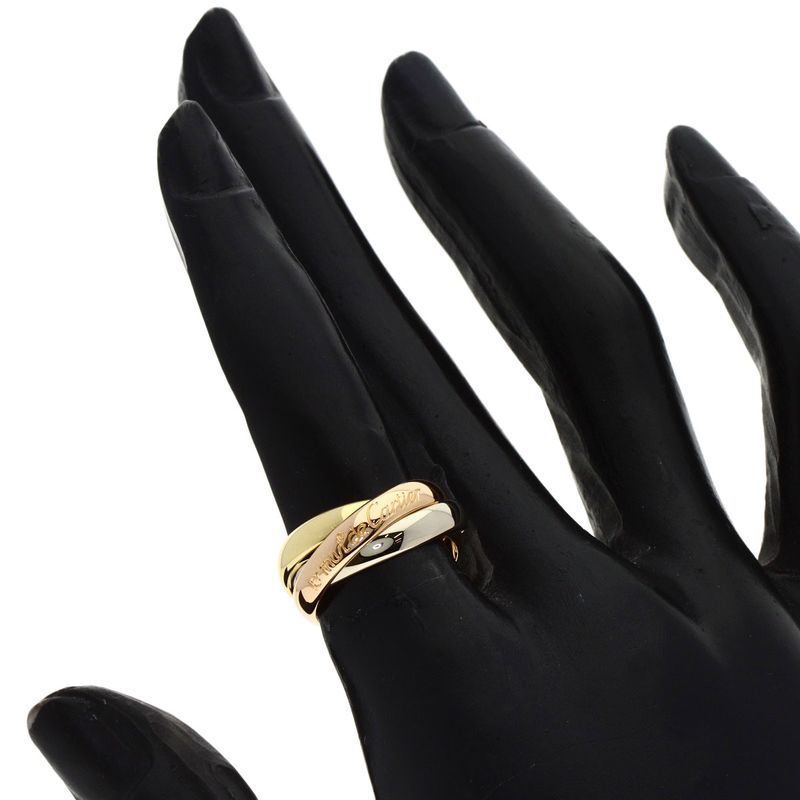 Cartier Trinity 48 Ring 18k Yellow Gold 18k White Pink