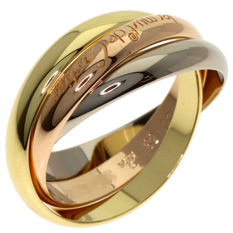 Cartier Trinity 58 Ring 18k Yellow Gold 18k White Pink