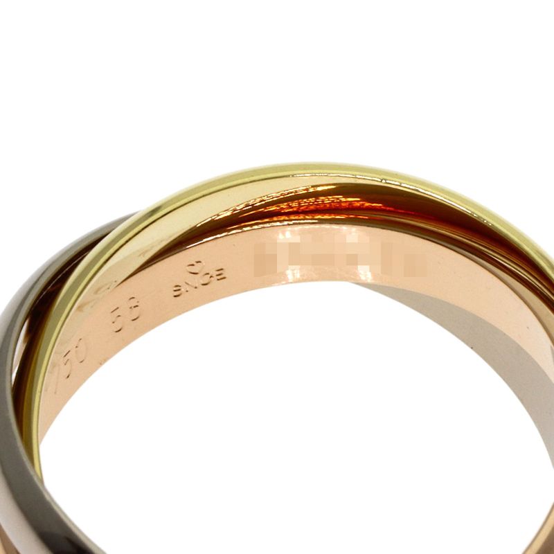 Cartier Trinity 58 Ring 18k Yellow Gold 18k White Pink