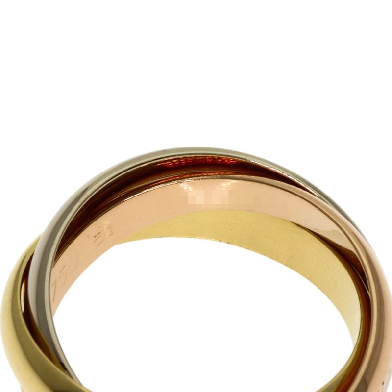 Cartier Trinity 51 Ring 18k Yellow Gold 18k White Pink