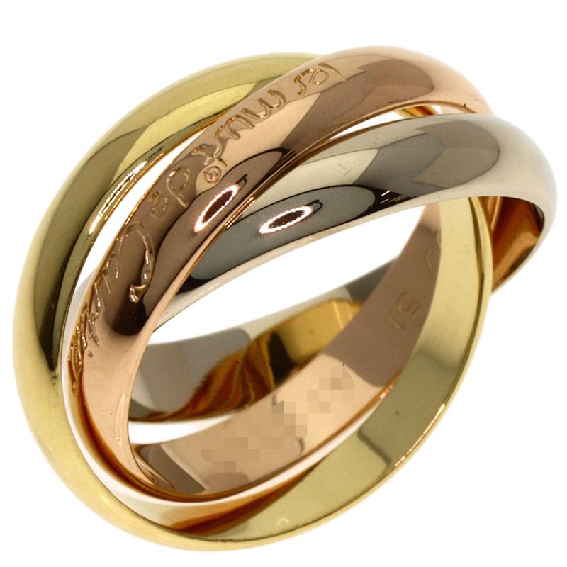 Cartier Trinity 51 Ring 18k Yellow Gold 18k White Pink