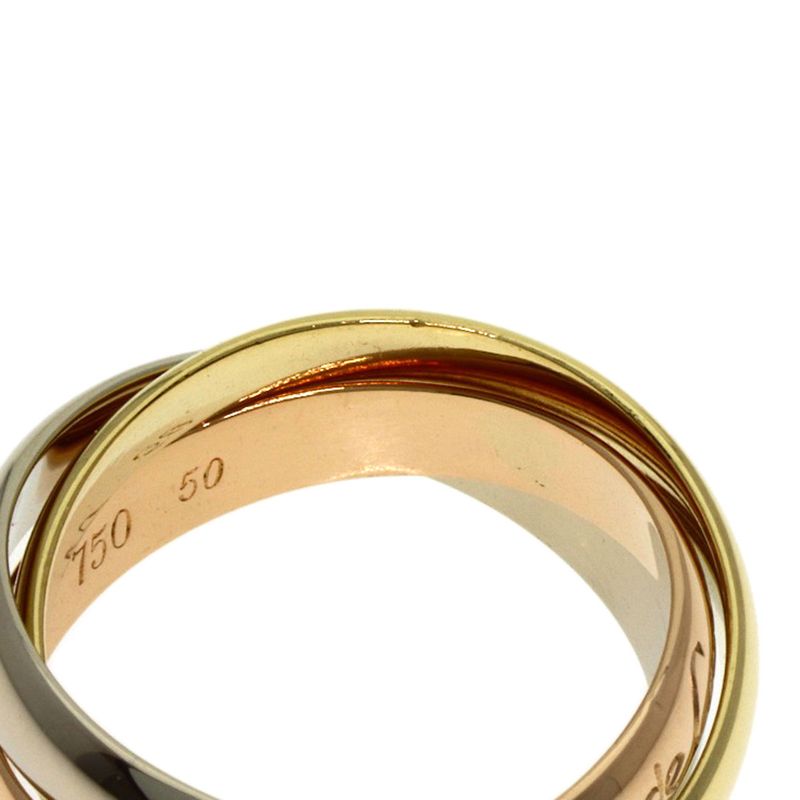 Cartier Trinity 50 Ring 18k Yellow Gold 18k White Pink