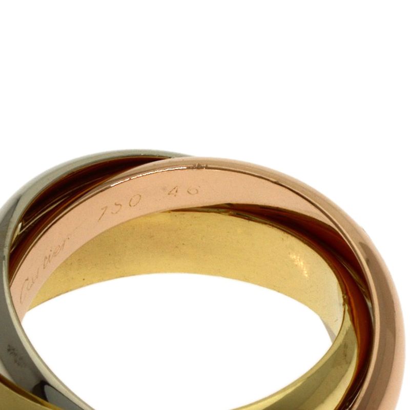 Cartier Trinity MM 46 Ring 18k Yellow Gold 18k White Pink