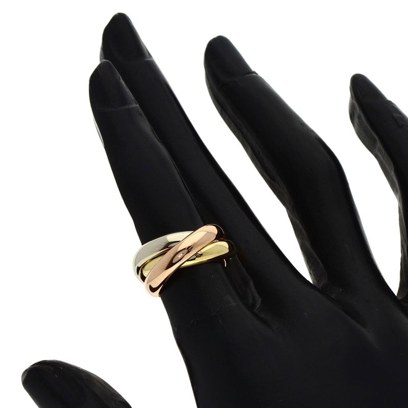 Cartier Trinity MM 46 Ring 18k Yellow Gold 18k White Pink