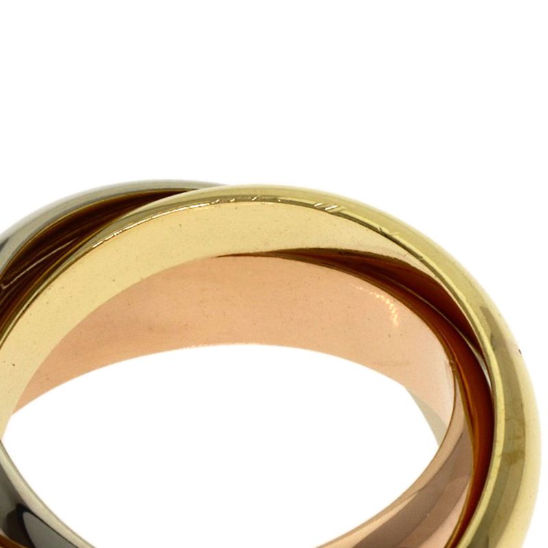 Cartier Trinity MM 46 Ring 18k Yellow Gold 18k White Pink