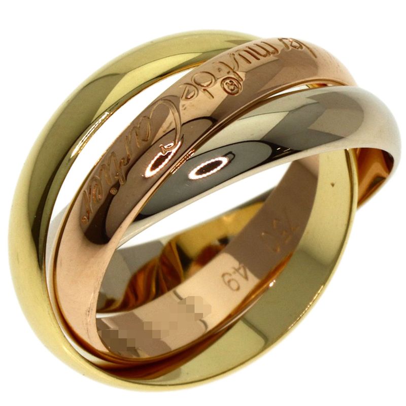 Cartier Trinity 49 Ring 18k Yellow Gold 18k White Pink