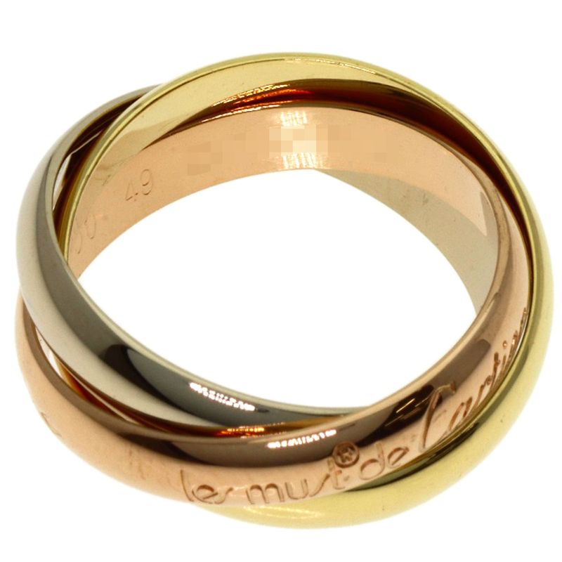 Cartier Trinity 49 Ring 18k Yellow Gold 18k White Pink