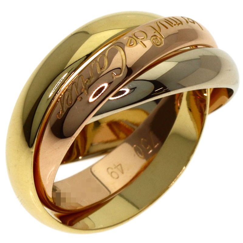 Cartier Trinity 49 Ring 18k Yellow Gold 18k White Pink
