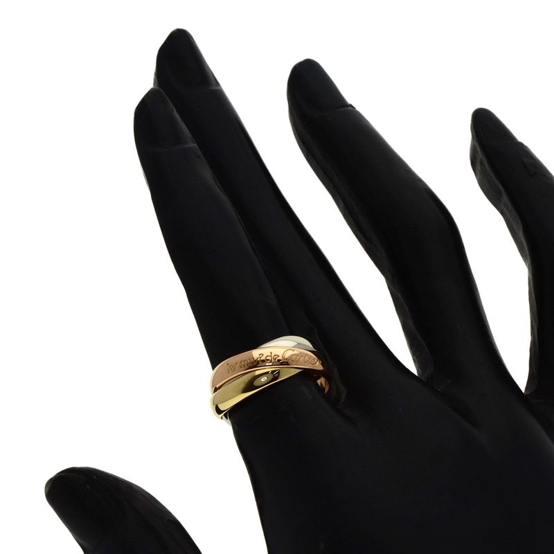Cartier Trinity 48 Ring 18k Yellow Gold 18k White Pink