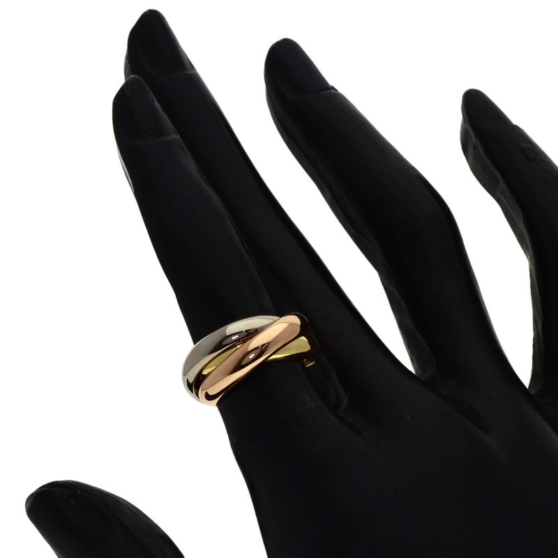 Cartier Trinity MM 46 Ring 18k Yellow Gold 18k White Pink