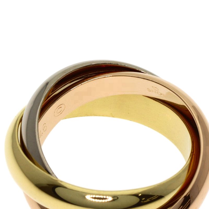 Cartier Trinity MM 46 Ring 18k Yellow Gold 18k White Pink