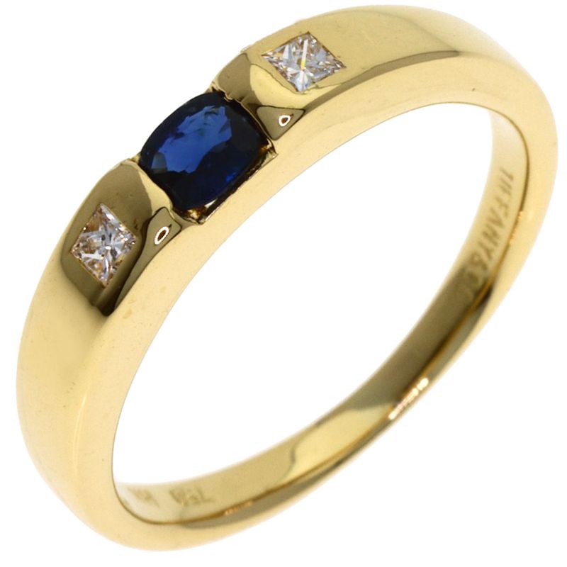 Tiffany & Co Stacking Saffiano Diamond Ring 18k Yellow Gold