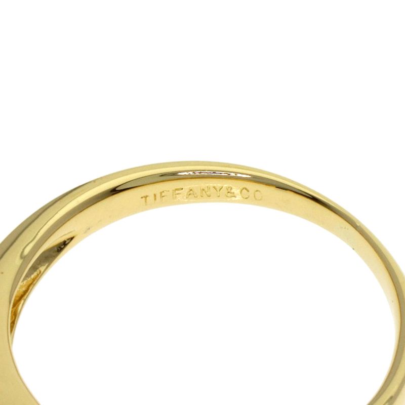 Tiffany & Co Stacking Saffiano Diamond Ring 18k Yellow Gold