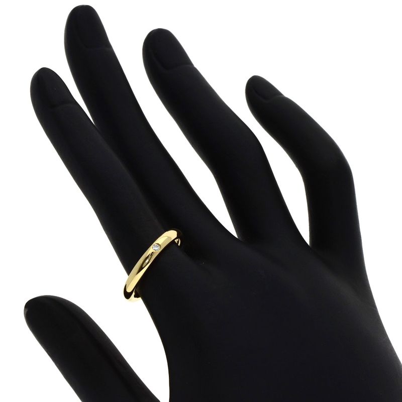 Tiffany & Co Stacking Band Diamond Ring 18k Yellow Gold