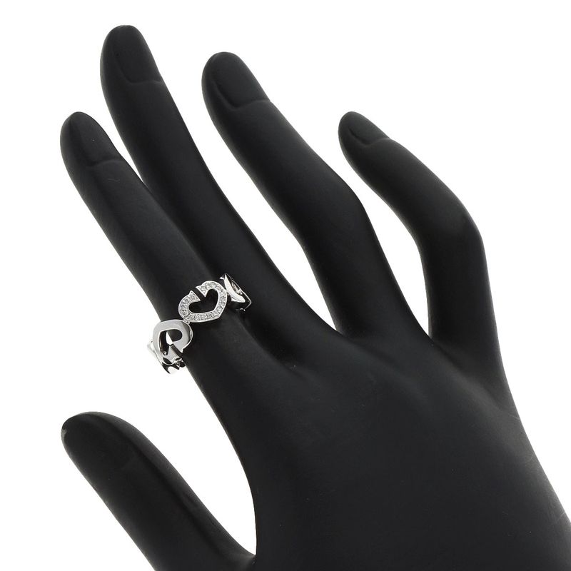 Cartier C Heart Diamond 48 Ring 18k White Gold