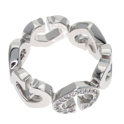 Cartier C Heart Diamond 48 Ring 18k White Gold