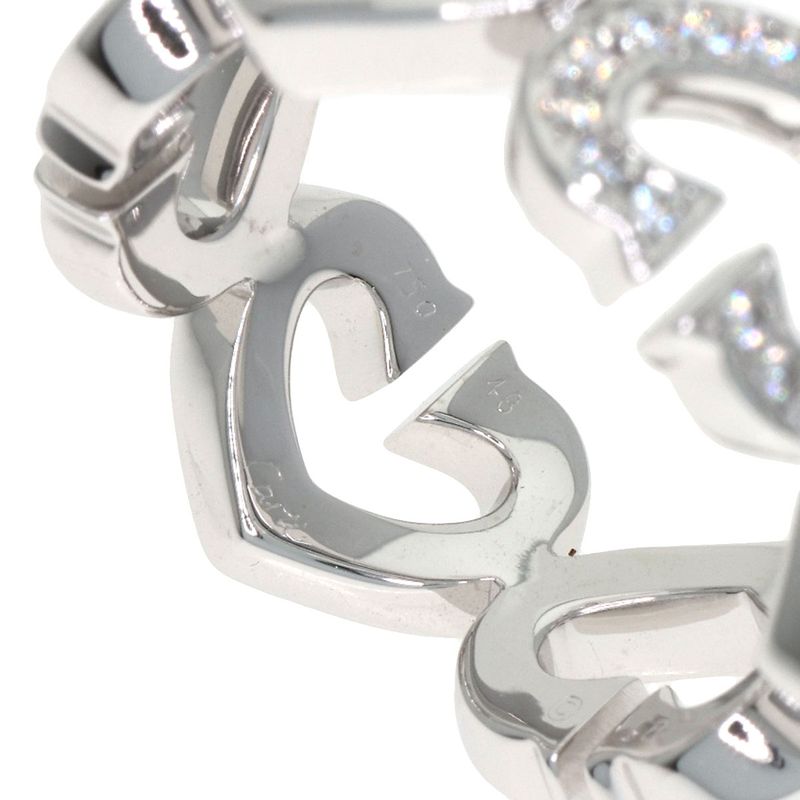 Cartier C Heart Diamond 48 Ring 18k White Gold