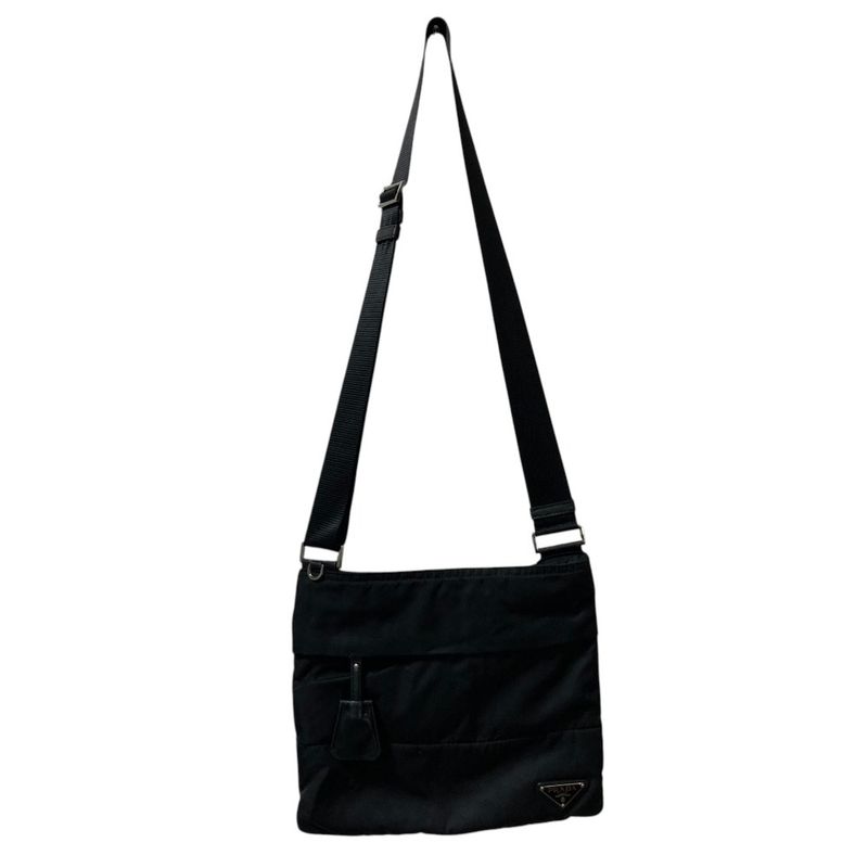 Prada Triangle Logo Shoulder Bag Black