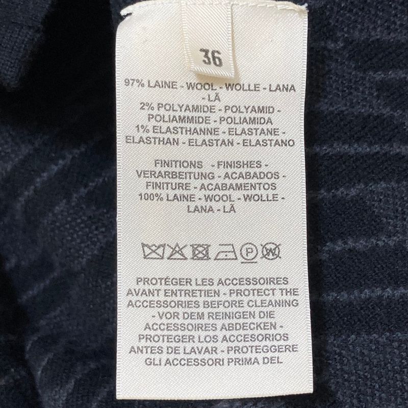 Hermes Bias Zip Up Knit Coat 36 Black
