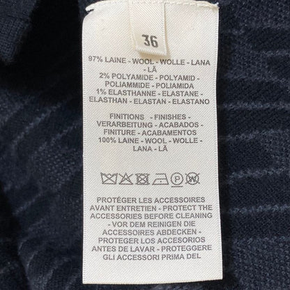 Hermes Bias Zip Up Knit Coat 36 Black