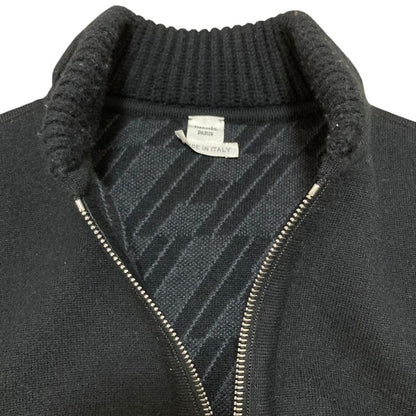 Hermes Bias Zip Up Knit Coat 36 Black