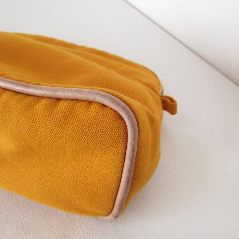 Hermes Bolide Pouch MM Cotton Canvas Cosmetic Yellow
