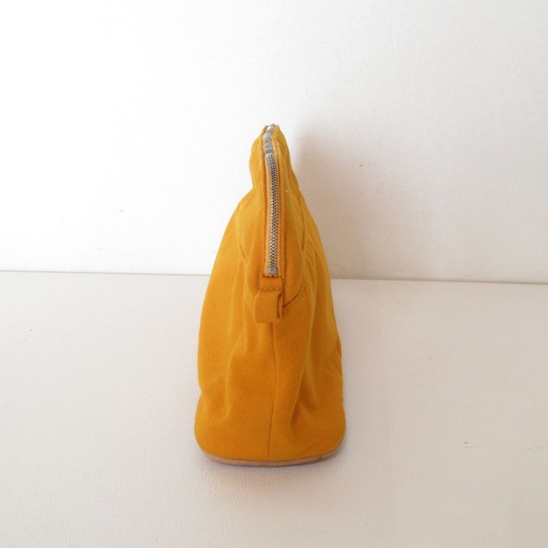 Hermes Bolide Pouch MM Cotton Canvas Cosmetic Yellow