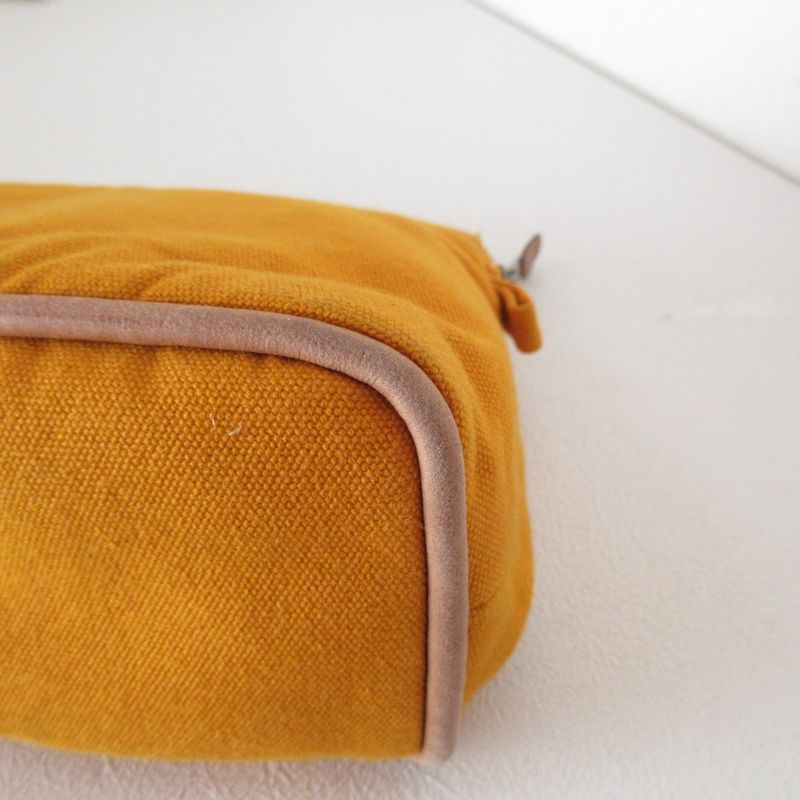 Hermes Bolide Pouch MM Cotton Canvas Cosmetic Yellow